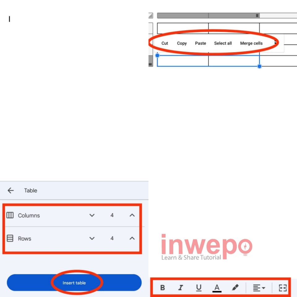 Cara Membuat Tabel di Word Android