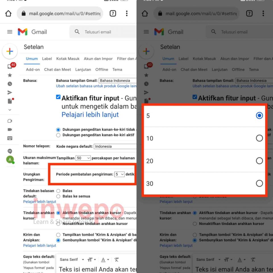 Cara Undo Sent Email di Gmail Android