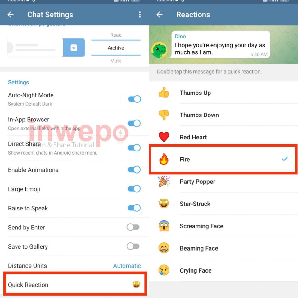 Cara Menggunakan Quick Reaction di Grup dan Channel Telegram