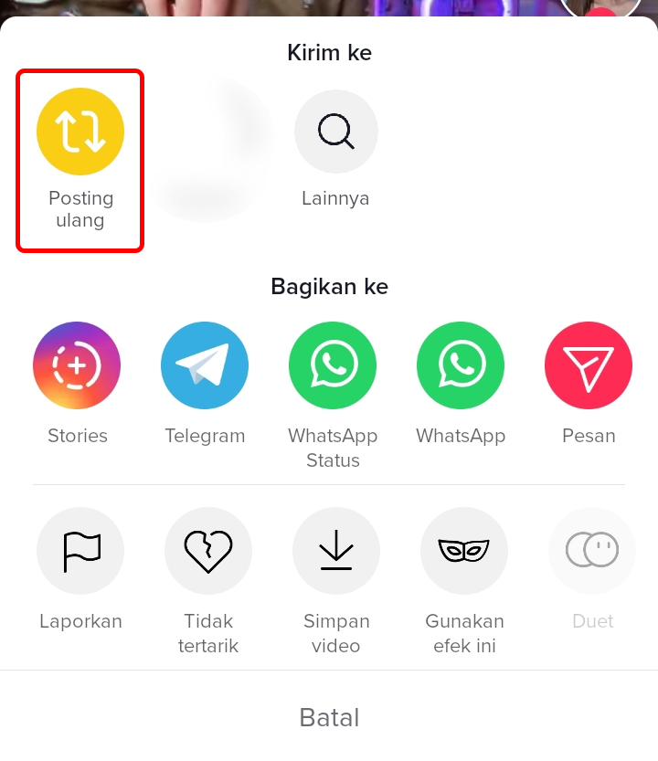 Cara Menggunakan Fitur Repost / Posting Ulang Video di TikTok