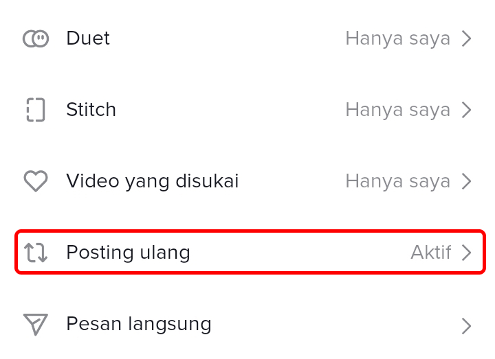 Cara Menonaktifkan Fitur Repost Video di TikTok 4