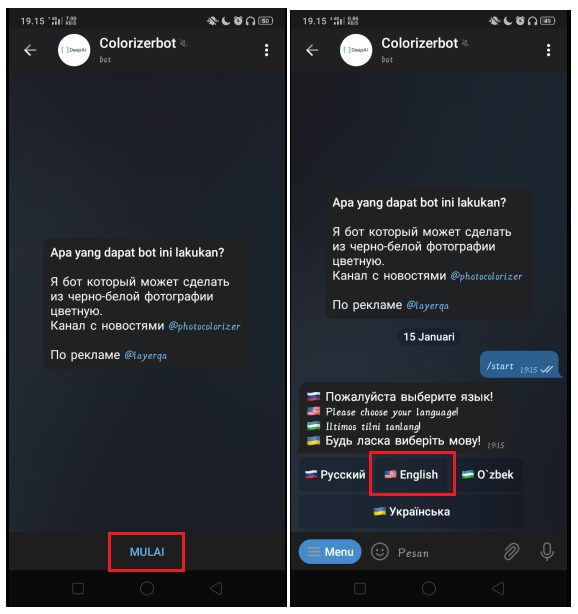 Cara Membuat Foto Hitam Putih Menjadi Berwarna di Telegram