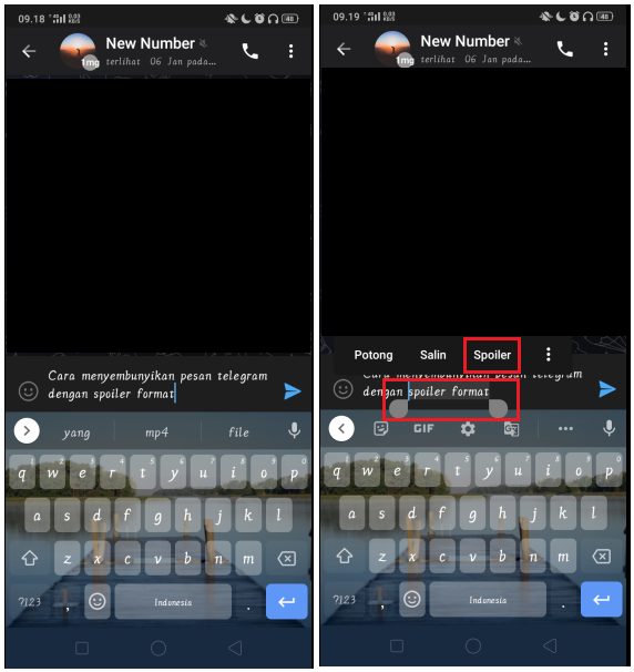 Cara Sembunyikan Pesan Telegram dengan Spoiler Format
