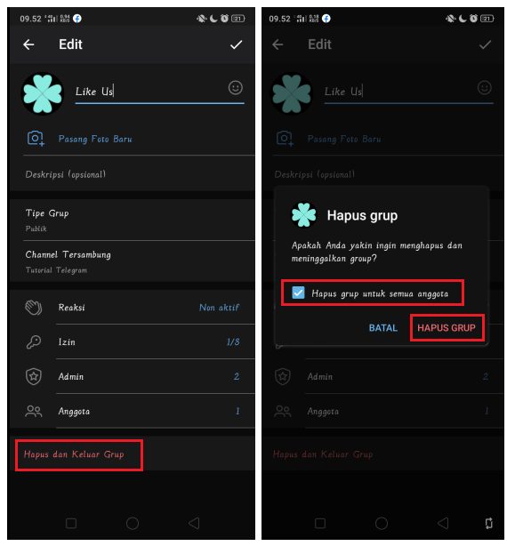 Cara Hapus Group dan Channel Telegram