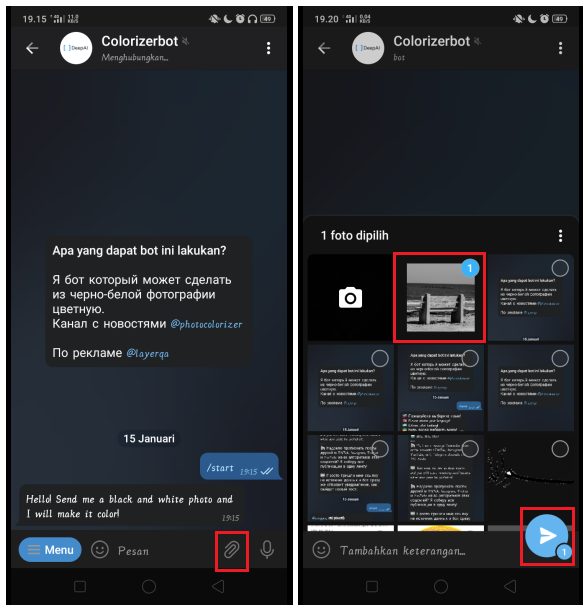 Cara Membuat Foto Hitam Putih Menjadi Berwarna di Telegram 2