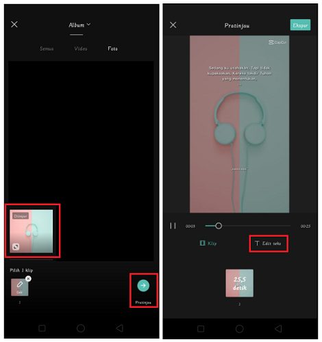 Cara Menggunakan Template di CapCut