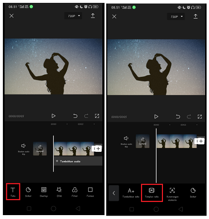 Cara Menambahkan Template di Teks Video CapCut
