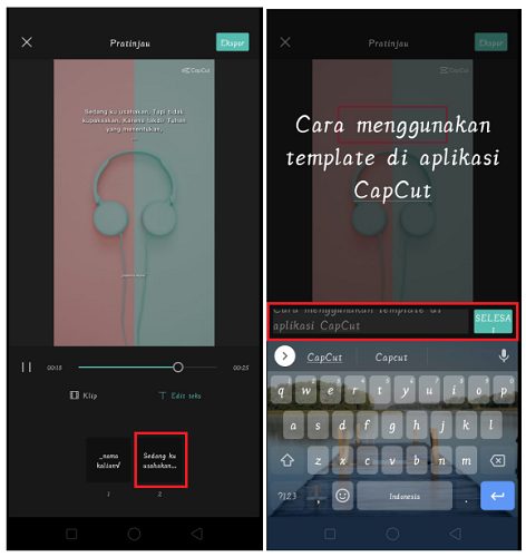 Cara Menggunakan Template di CapCut