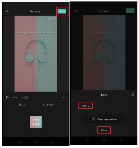 Cara Menggunakan Template di CapCut
