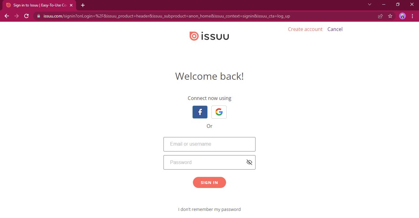 issuu login
