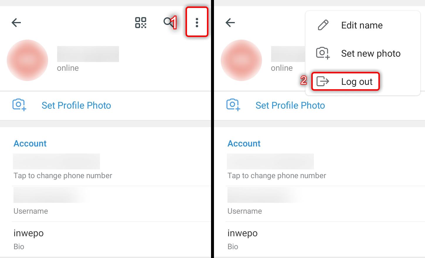Cara Keluar / Logout Akun Telegram di HP 3