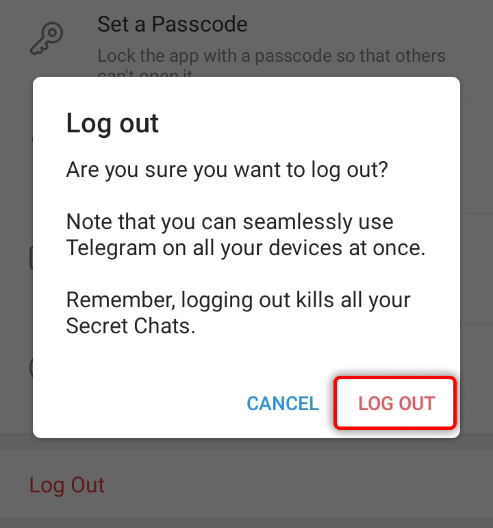 Cara Keluar / Logout Akun Telegram di HP 5
