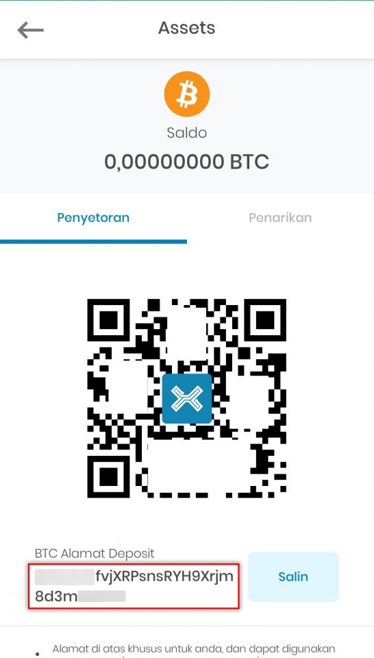 Cara Melihat Alamat / Address Wallet Cryptocurrency di aplikasi Indodax