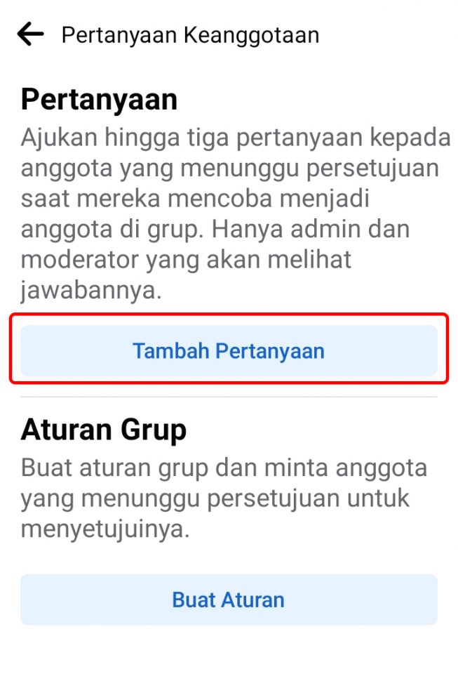 Cara Membuat Pertanyaan Saat Masuk di Grup Facebook