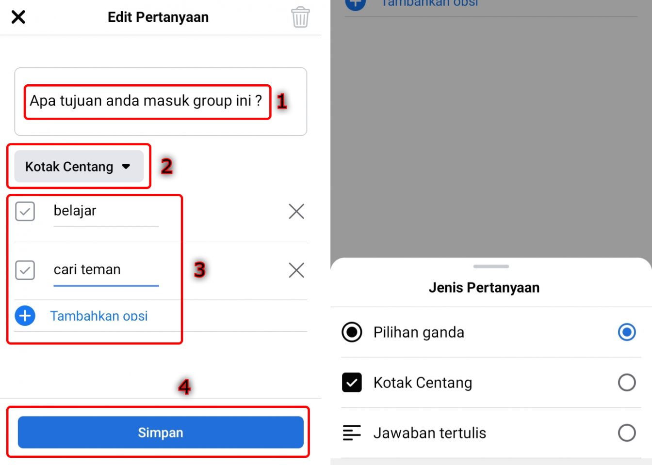 Cara Membuat Pertanyaan Saat Masuk di Grup Facebook