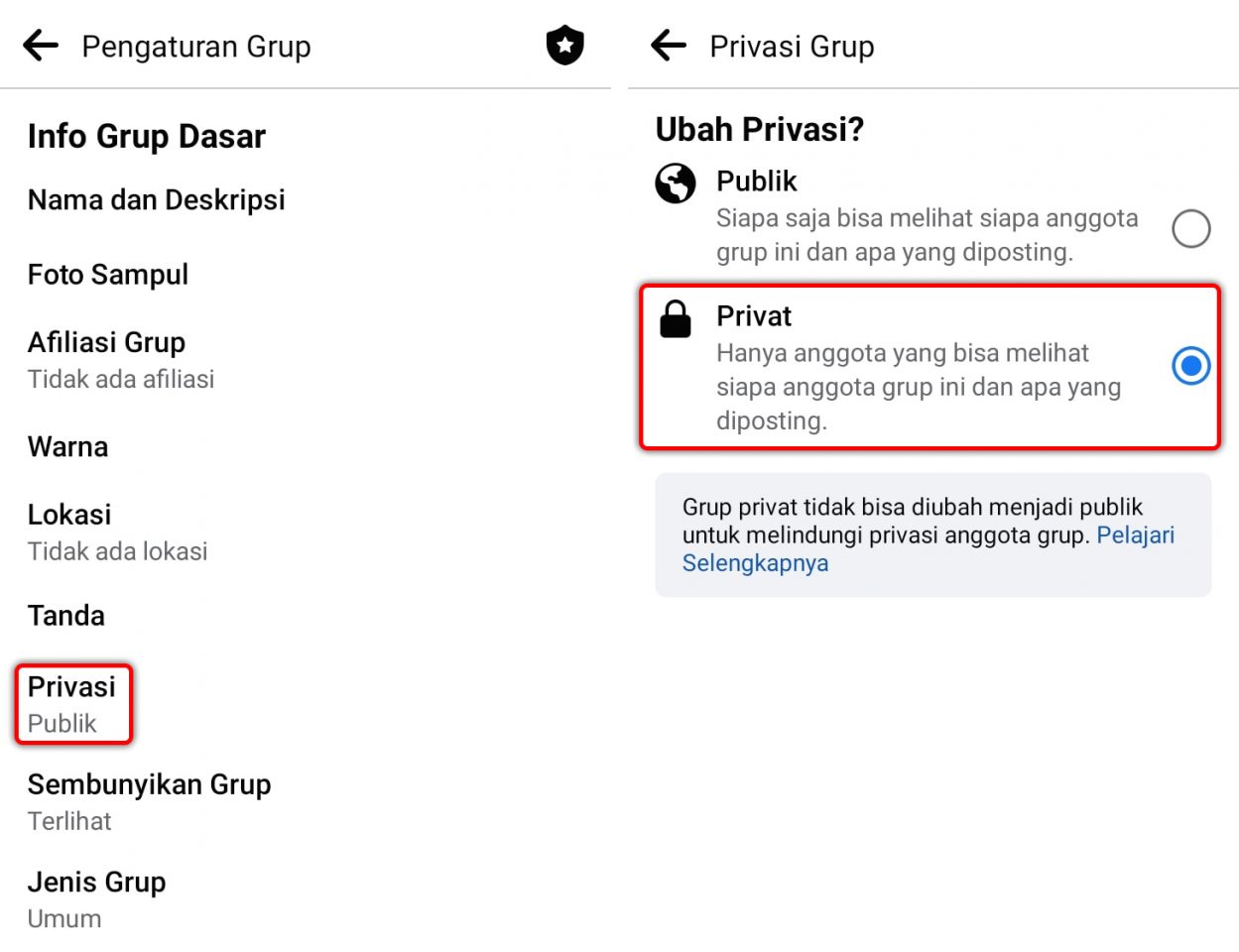 Cara Menyembunyikan Grup Facebook