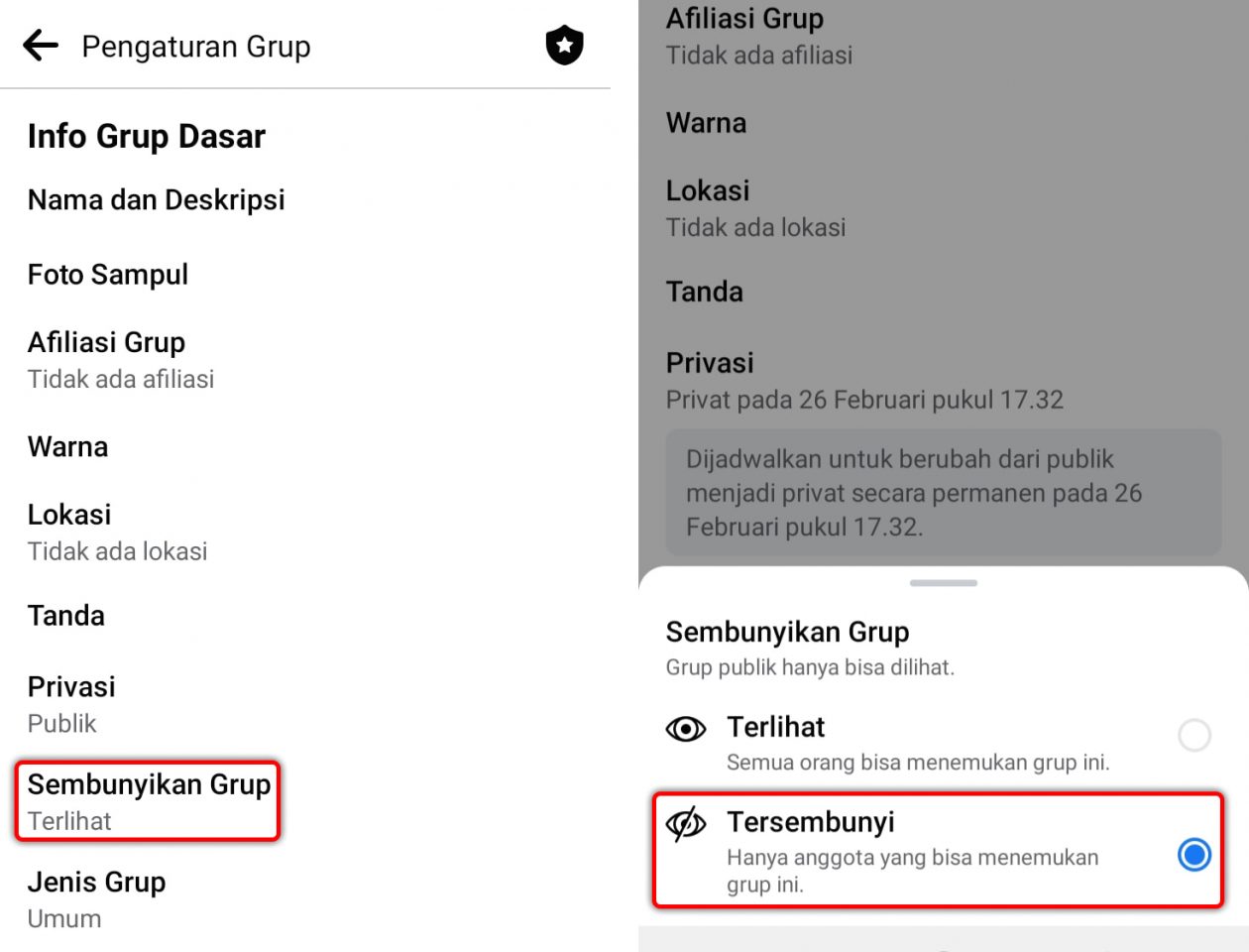 Cara Menyembunyikan Grup Facebook