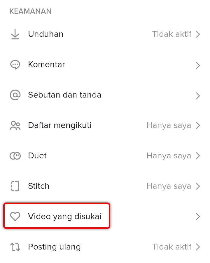 Cara Menyembunyikan Video Yang Disukai Di Tiktok