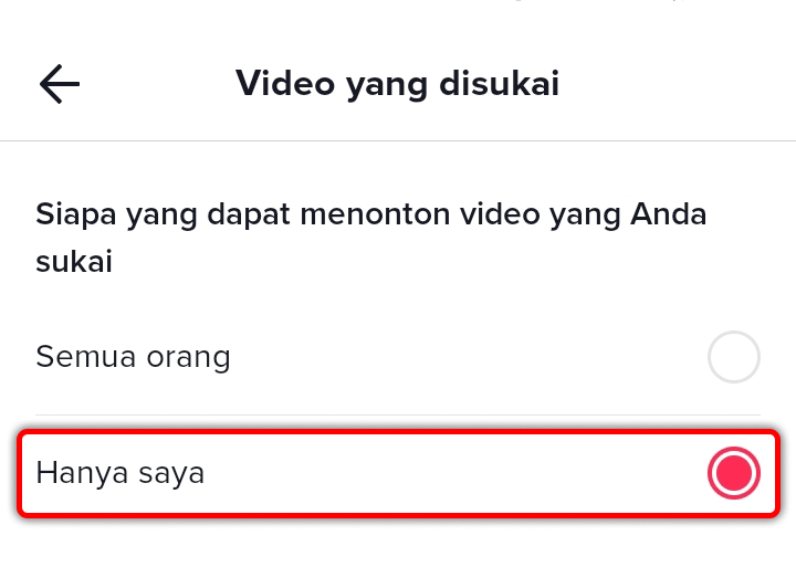 Cara Menyembunyikan Video Yang Disukai Di Tiktok
