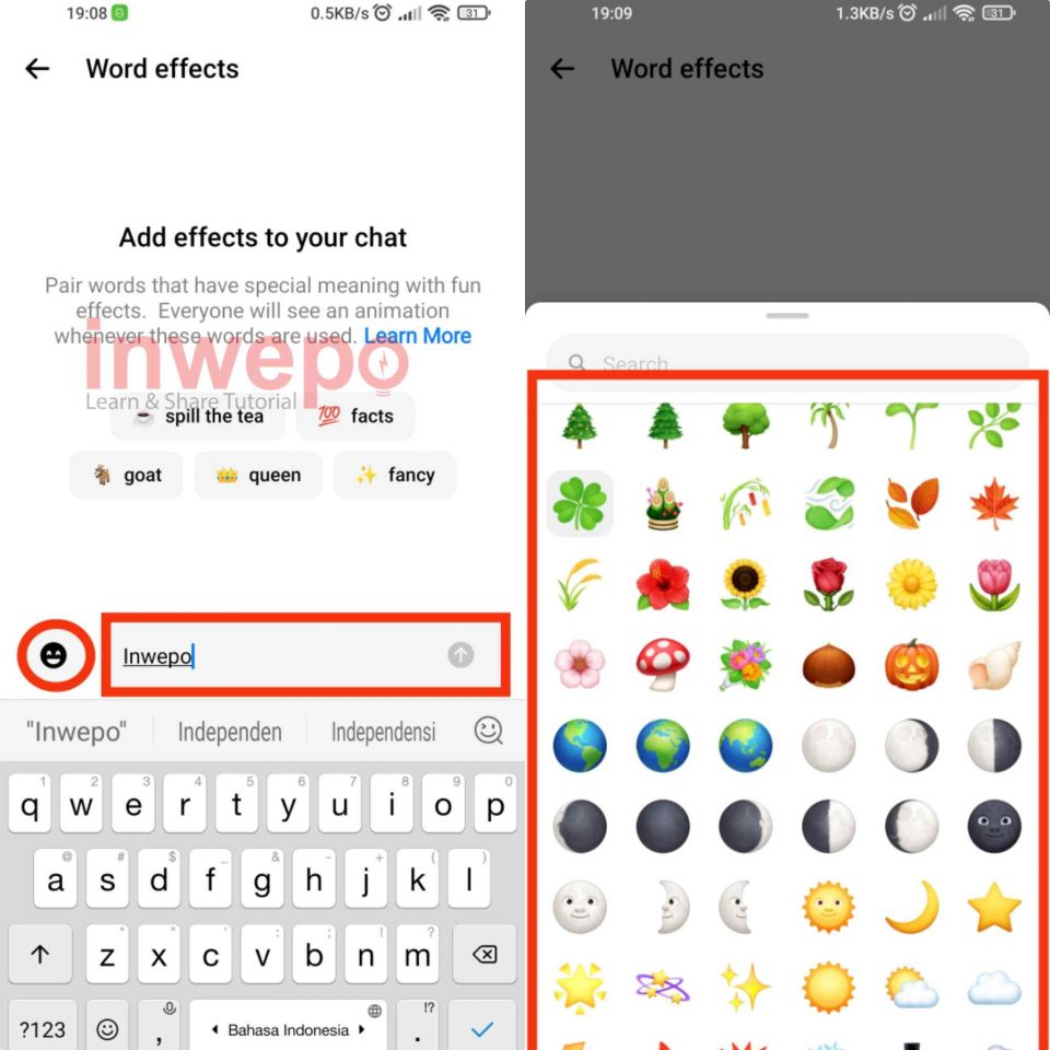 Cara Menggunakan Fitur Word Effect Messenger di Android