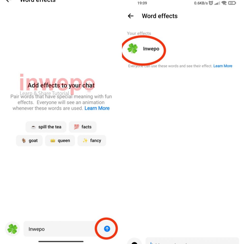 Cara Menggunakan Fitur Word Effect Messenger di Android