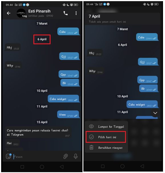 Cara Menghapus Pesan Telegram Berdasarkan Tanggal