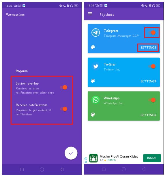 Cara Membuat Bubble Notification di WhatsApp dan Telegram