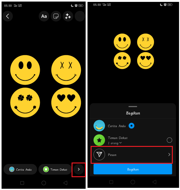 Cara Mengirim Story ke Direct Massage (DM) Instagram 2