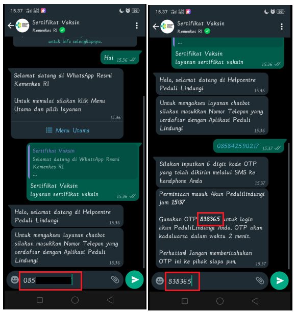 Cara Download Sertifikat Vaksin Lewat WhatsApp