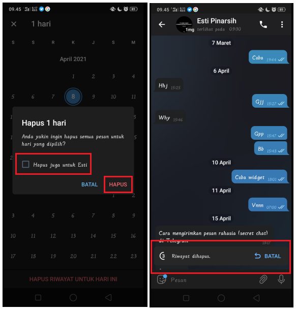 Cara Menghapus Pesan Telegram Berdasarkan Tanggal