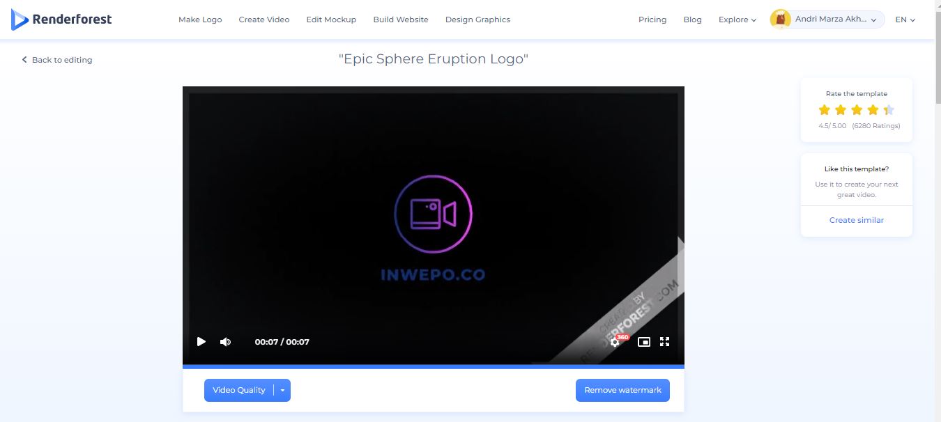 Hasil 3D Logo dengan Animasi