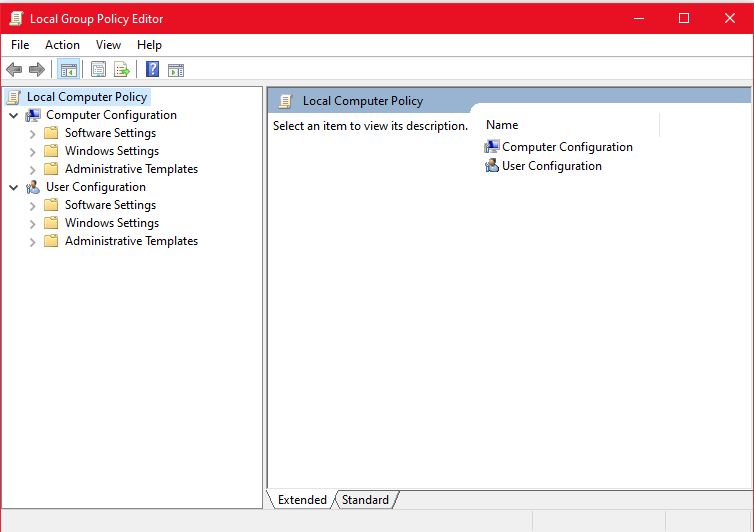 Local Group Policy Editor