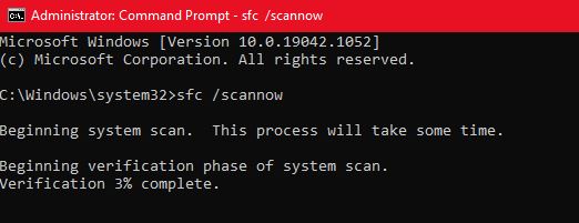Perintah CMD SFC Scannow
