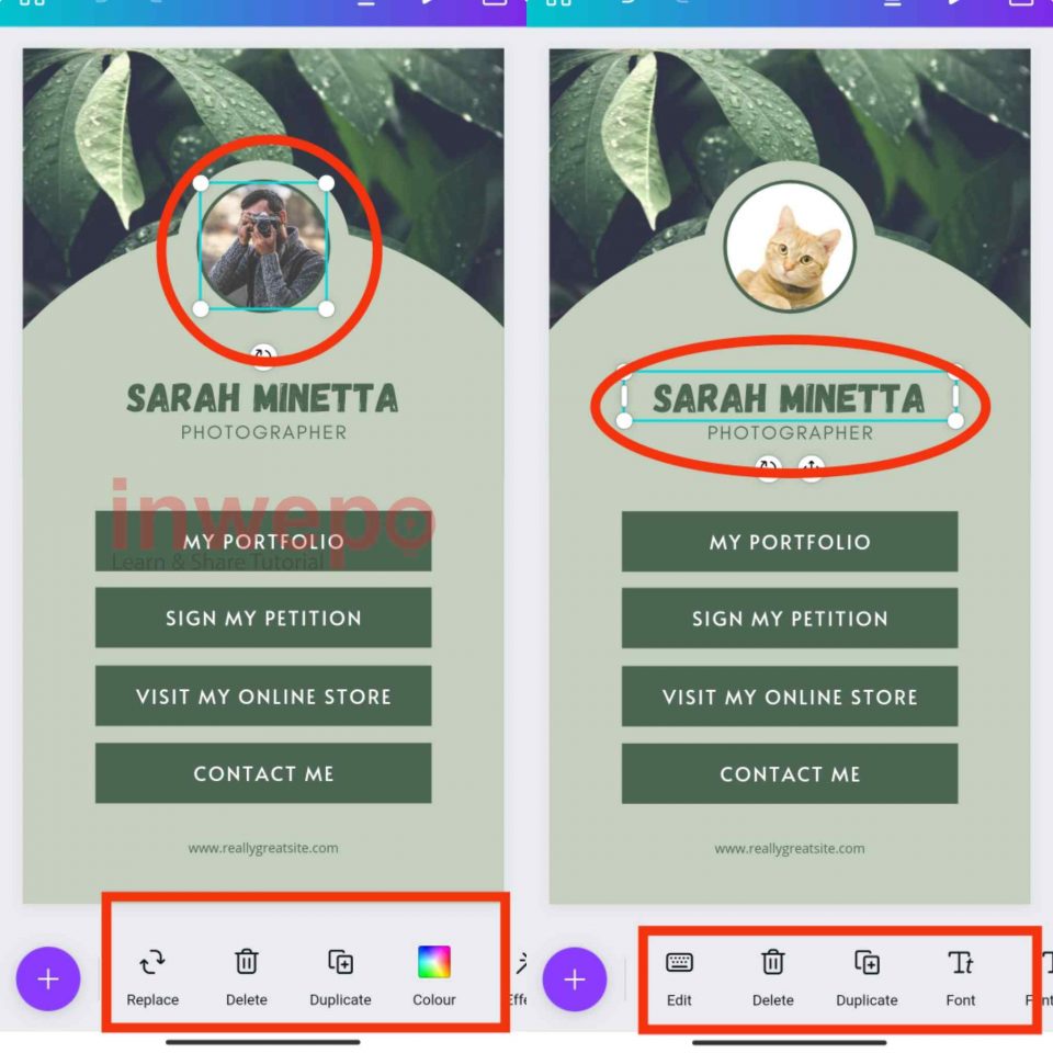 Cara Membuat Bio link dengan Canva Android 2