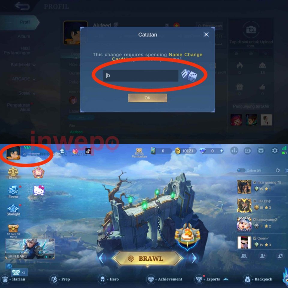 Cara Membuat Nick Mobile Legends jadi Berwarna 3