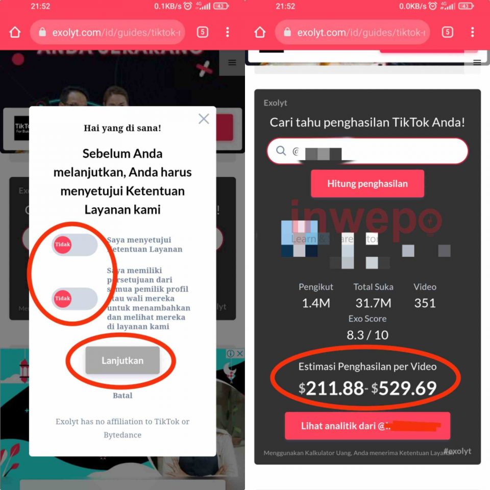 Cara Cek Taksiran Pendapatan TikTok Kamu 2