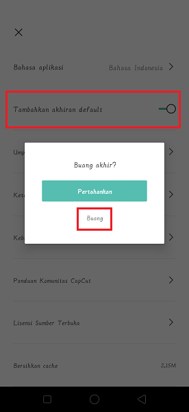 Cara Hapus Akhiran Dafault Video CapCut 2