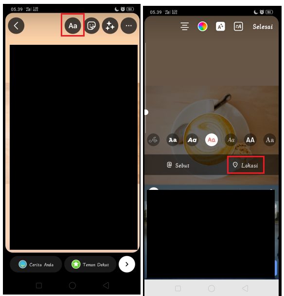 Cara Memberi Warna Link Lokasi di Stories Instagram 2