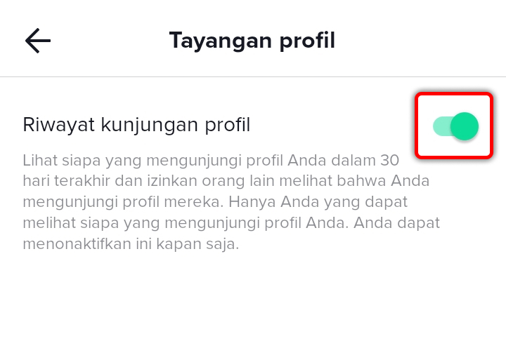 Cara Mengaktifkan Tayangan Profil Di Tiktok