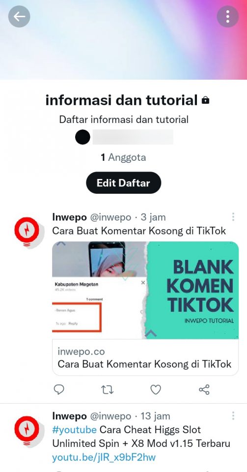 Cara Menggunakan Fitur List atau Daftar di Twitter