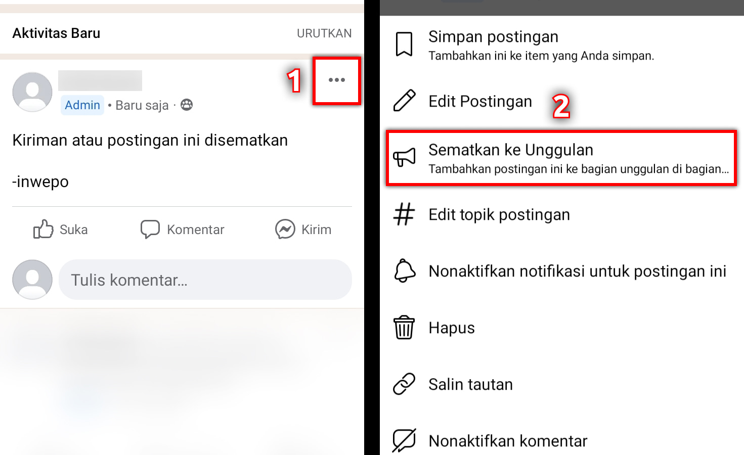 Cara Menyematkan Kiriman di Grup Facebook