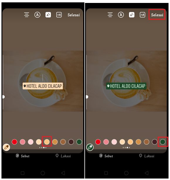 Cara Memberi Warna Link Lokasi di Stories Instagram 4