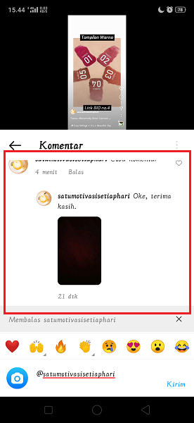Cara Balas Komentar Reels Instagram dengan Video 5
