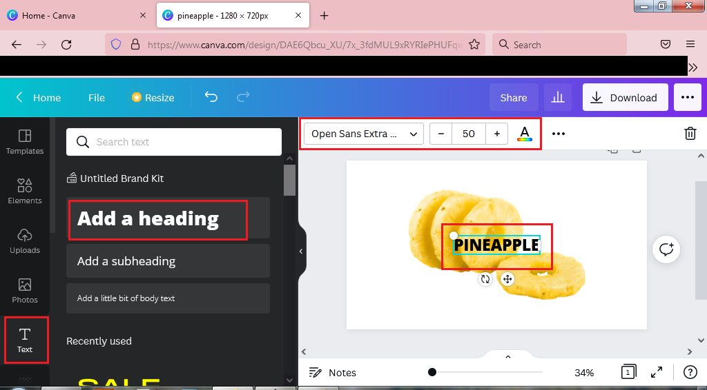 Cara Membuat Overlay Text di Canva 2