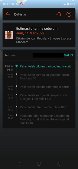 Cara Melihat Perjalanan Paket Shopee 4