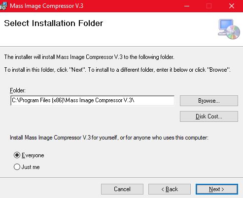 Select installation folder