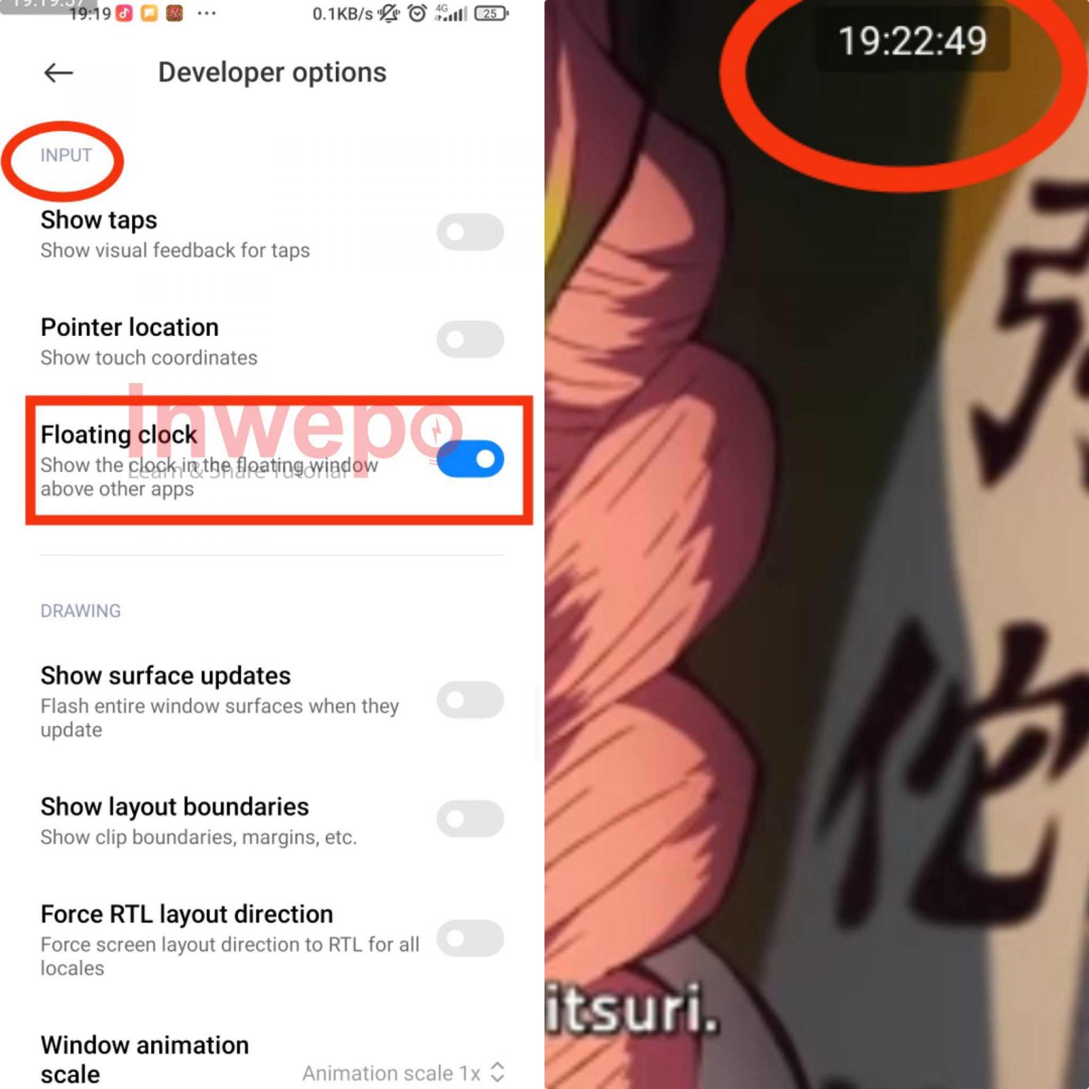 Cara Menambahkan Floating Clock di Android - Inwepo