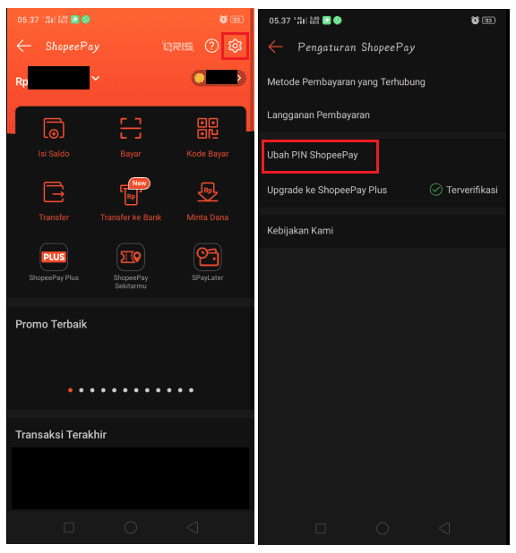 Cara Mengubah PIN ShopeePay
