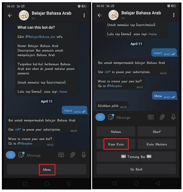 Cara Belajar Bahasa Arab Menggunakan Bot Telegram