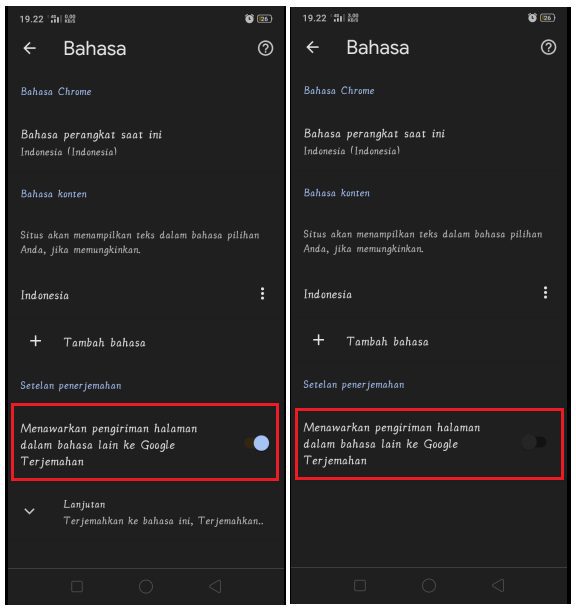 Bahasa Google Chrome Android